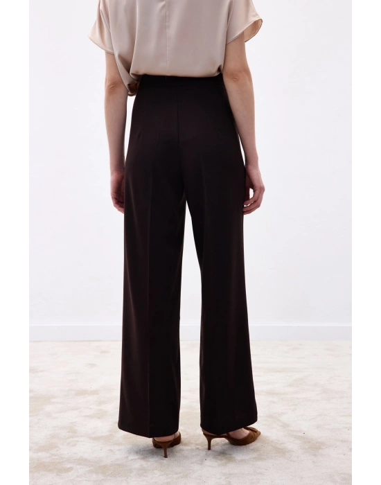 Palazzo Krep Pantolon - Kahve