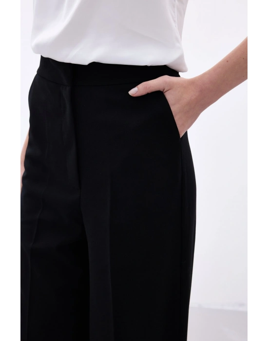 Palazzo Krep Pantolon - Siyah