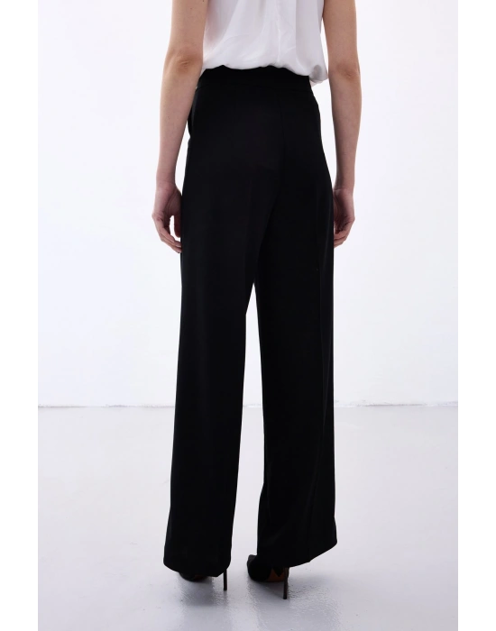 Palazzo Krep Pantolon - Siyah