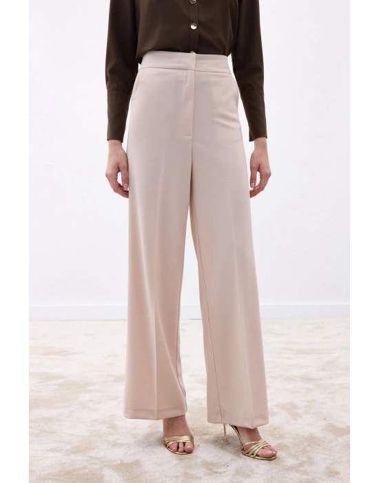 Palazzo Krep Pantolon - Taş