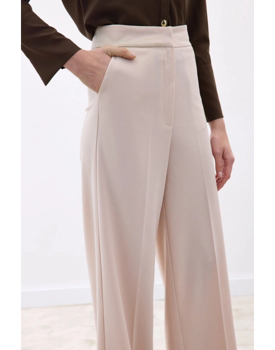 Palazzo Krep Pantolon - Taş