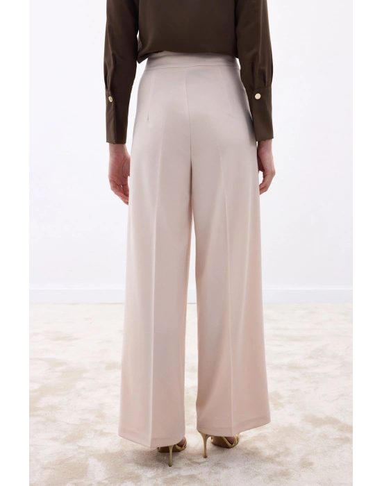 Palazzo Krep Pantolon - Taş