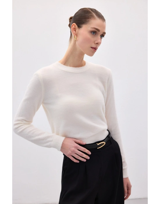 Sakallı Kol Triko - Ekru