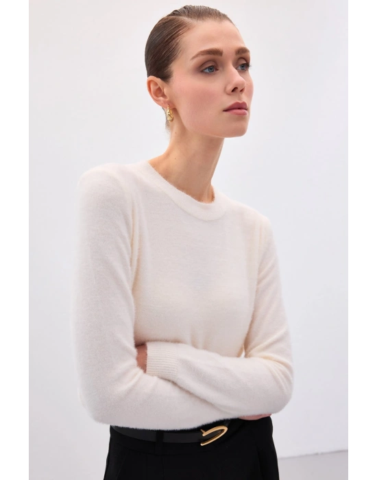 Sakallı Kol Triko - Ekru