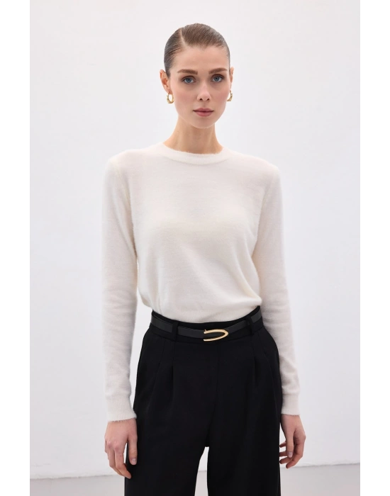 Sakallı Kol Triko - Ekru