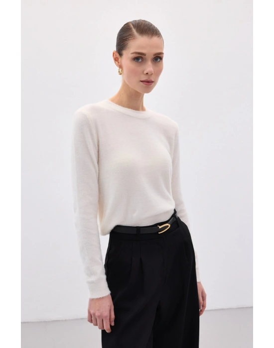 Sakallı Kol Triko - Ekru