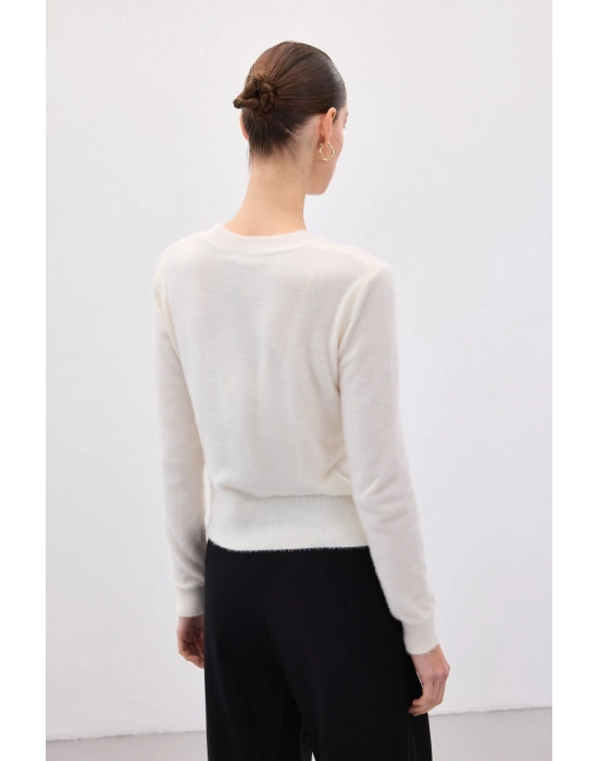 Sakallı Kol Triko - Ekru