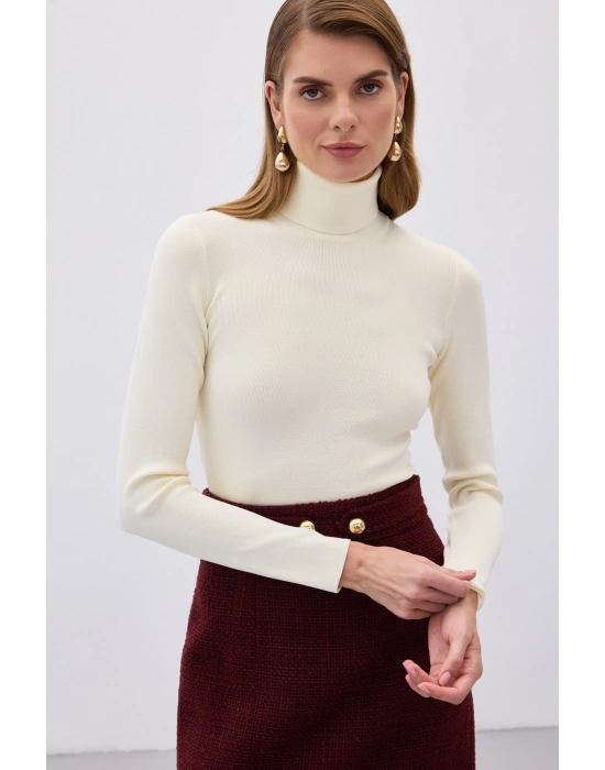 Tam Balıkçı Triko - Ekru