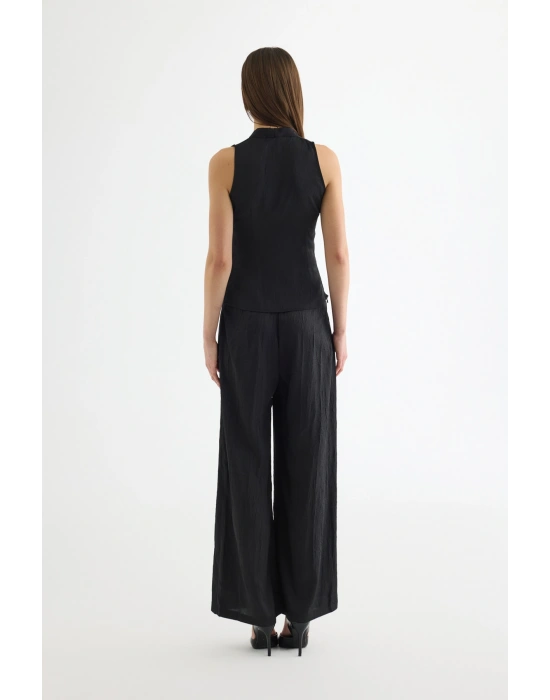 Toka Aksesuarlı Anvelop Bluz Siyah