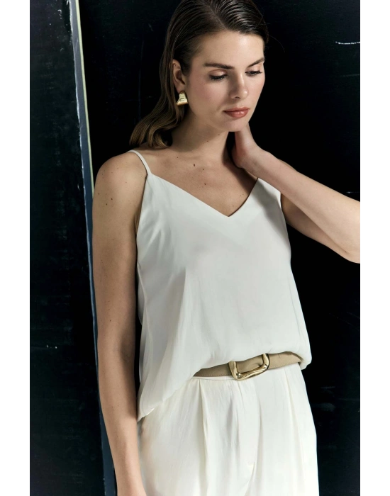 Tosca Askılı Bluz - Ekru