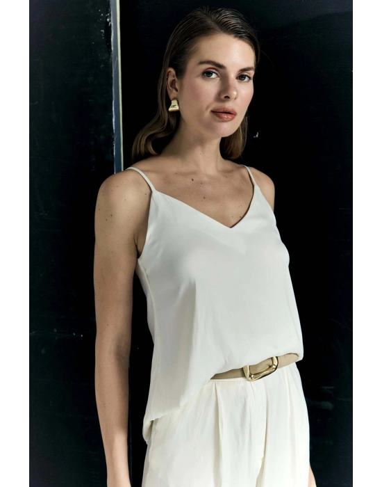 Tosca Askılı Bluz - Ekru