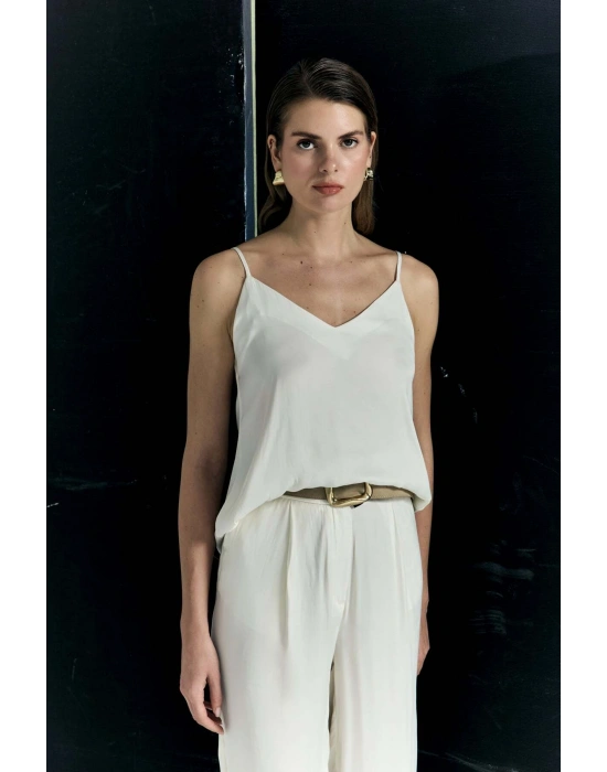 Tosca Askılı Bluz - Ekru