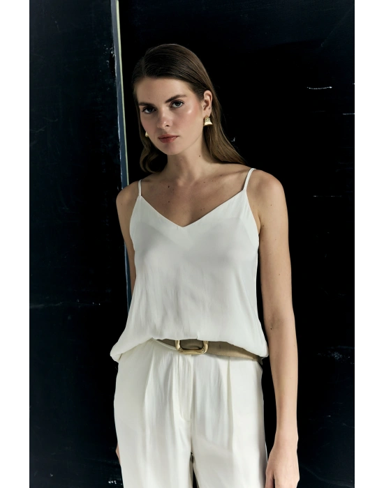 Tosca Askılı Bluz - Ekru