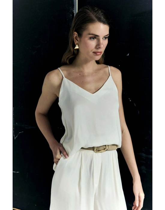 Tosca Askılı Bluz - Ekru