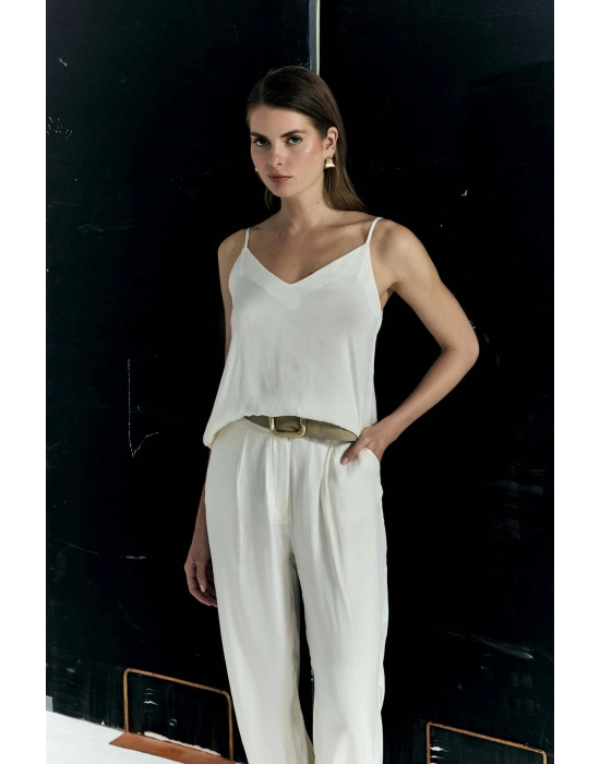 Tosca Askılı Bluz - Ekru