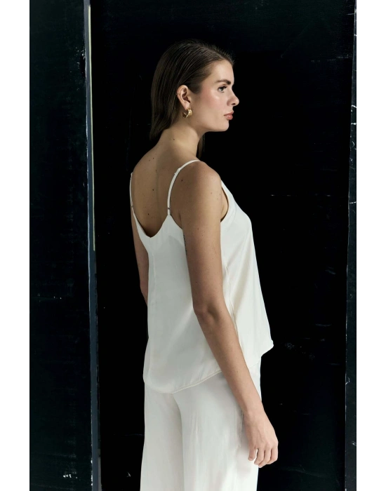 Tosca Askılı Bluz - Ekru