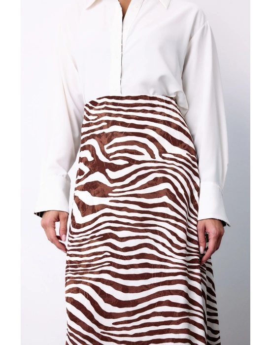 Zebra Desen Etek - Kahve