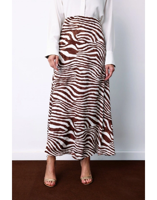 Zebra Desen Etek - Kahve