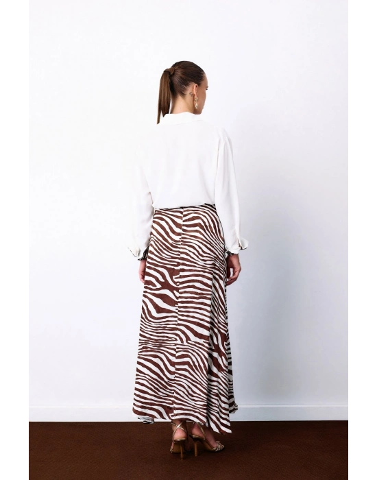 Zebra Desen Etek - Kahve