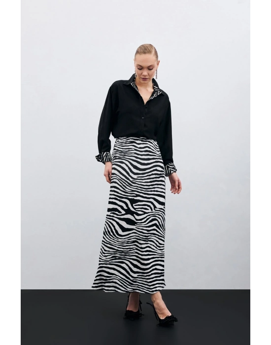 Zebra Desen Etek - Siyah