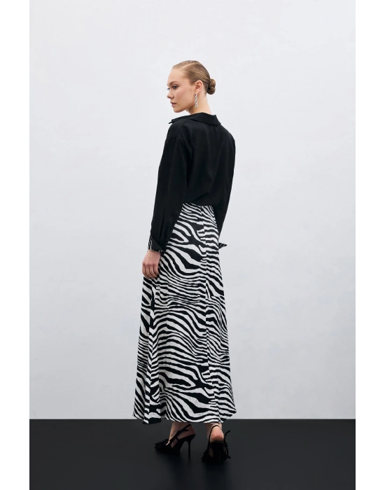 Zebra Desen Etek - Siyah