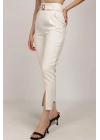 PAÇASI YIRTMAÇLI PANTOLON EKRU