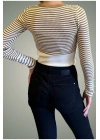Çizgili Triko Kazak 24k190064