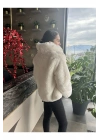 Ekru Şal Yaka Kürk