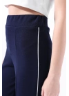 Paçası Yırtmaçlı Pantolon Lacivert 36257
