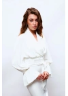 Kol Aksesuar Detaylı Bluz - Ekru