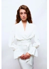 Kol Aksesuar Detaylı Bluz - Ekru