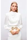 Kol Aksesuar Detaylı Bluz - Ekru