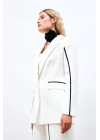 Kontrast Salaş Ceket - Ekru