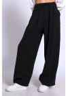 LASTİKLİ SİYAH PANTOLON