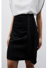 Kuşaklı Mini Etek - SİYAH