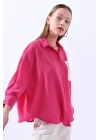 Örgü Cepli Fuşya Gömlek 34158