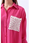 Örgü Cepli Fuşya Gömlek 34158