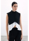 Kontrast Kısa Ceket - Siyah