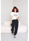 Modal Lastikli Jogging Siyah Pantolon