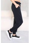 Modal Lastikli Jogging Siyah Pantolon