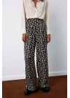 Yüksek Bel Leopar Pantolon - SİYAH
