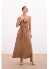 Kemerli Uzun Etek - Haki
