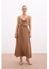 Kemerli Uzun Etek - Haki