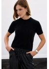Sakallı Kısa Kol Triko - Siyah