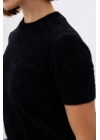 Sakallı Kısa Kol Triko - Siyah