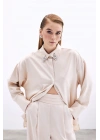 Aksesuar Detaylı Gömlek - Bej