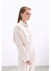 Aksesuar Detaylı Gömlek - Bej