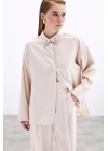 Aksesuar Detaylı Gömlek - Bej