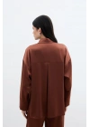Aksesuar Detaylı Gömlek - Kahve