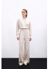 Jakarlı Salaş Pantolon - Bej